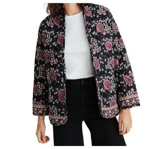 Natalie Martin Women's Vintage Flower Violet Nina Quilted Jacket Size Small